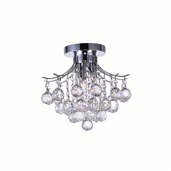 CWI Princess 3 Light Flush Mount With Chrome Finish