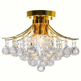 CWI Princess 4 Light Flush Mount With Gold Finish