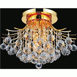 CWI Princess 6 Light Flush Mount With Gold Finish