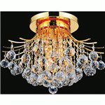 CWI Princess 6 Light Flush Mount With Gold Finish