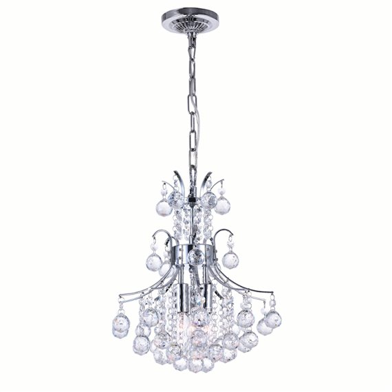 CWI Princess 3 Light Mini Chandelier With Chrome Finish