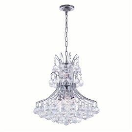 CWI Princess 8 Light Down Chandelier With Chrome Finish