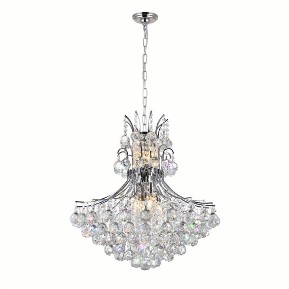 CWI Princess 10 Light Down Chandelier With Chrome Finish