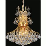 CWI Princess 10 Light Down Chandelier With Gold Finish