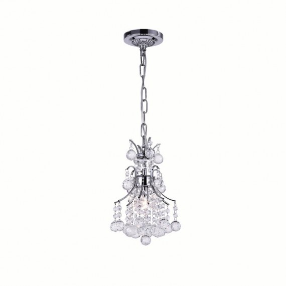 CWI Princess 1 Light Mini Chandelier With Chrome Finish