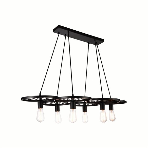 CWI Princeton 6 Light Down Chandelier With Chrome Finish