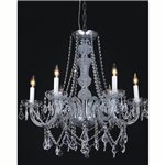 CWI Princeton 6 Light Down Chandelier With Chrome Finish