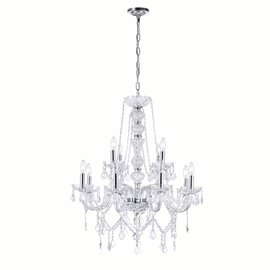 CWI Princeton 12 Light Down Chandelier With Chrome Finish