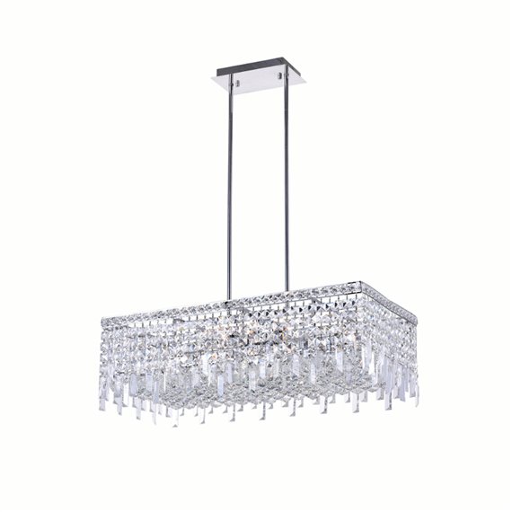 CWI Colosseum 10 Light Down Chandelier With Chrome Finish