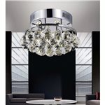 CWI Queen 3 Light Flush Mount With Chrome Finish