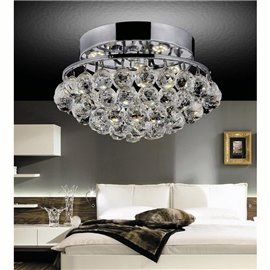 CWI Queen 4 Light Flush Mount With Chrome Finish