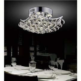 CWI Queen 4 Light Flush Mount With Chrome Finish