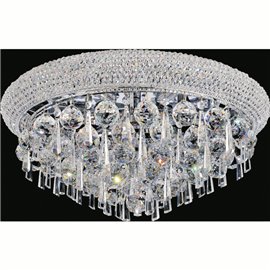 CWI Kingdom 7 Light Flush Mount With Chrome Finish