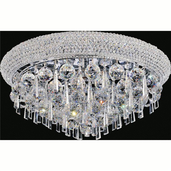 CWI Kingdom 7 Light Flush Mount With Chrome Finish