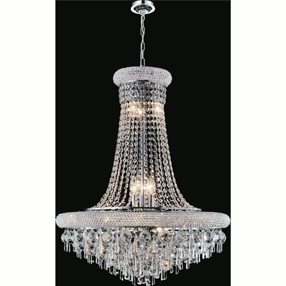 CWI Kingdom 9 Light Down Chandelier With Chrome Finish