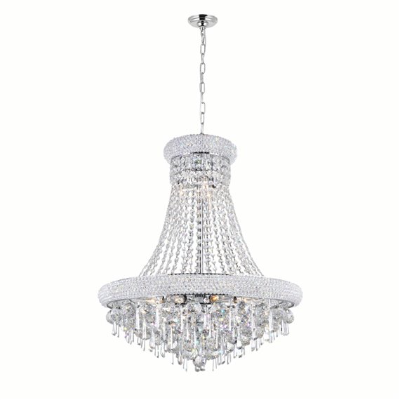 CWI Kingdom 13 Light Down Chandelier With Chrome Finish