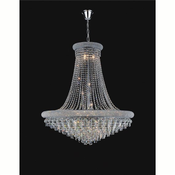 CWI Kingdom 20 Light Down Chandelier With Chrome Finish