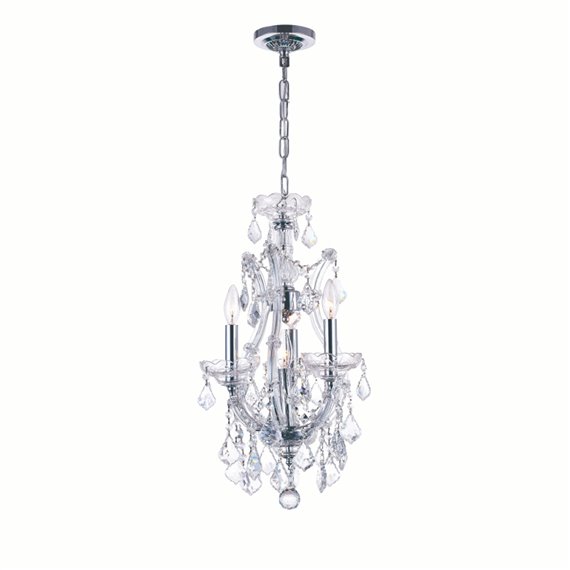 CWI Maria Theresa 4 Light Up Mini Chandelier With Chrome Finish