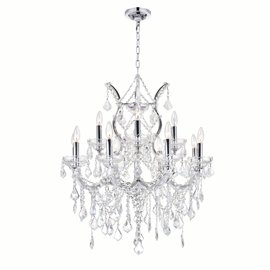 CWI Maria Theresa 13 Light Up Chandelier With Chrome Finish