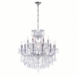 CWI Maria Theresa 19 Light Up Chandelier With Chrome Finish