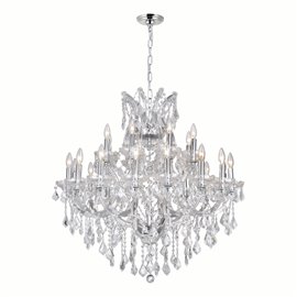 CWI Maria Theresa 25 Light Up Chandelier With Chrome Finish