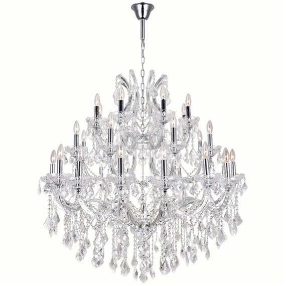 CWI Maria Theresa 33 Light Up Chandelier With Chrome Finish