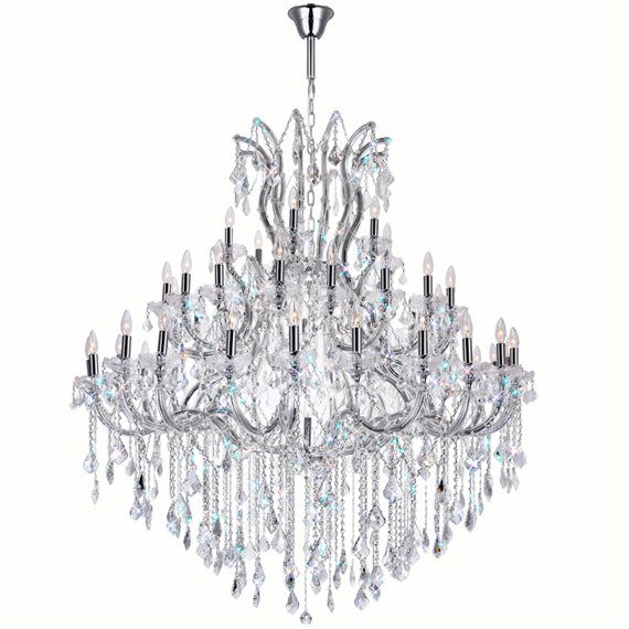 CWI Maria Theresa 49 Light Up Chandelier With Chrome Finish