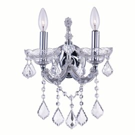 CWI Maria Theresa 2 Light Wall Sconce With Chrome Finish