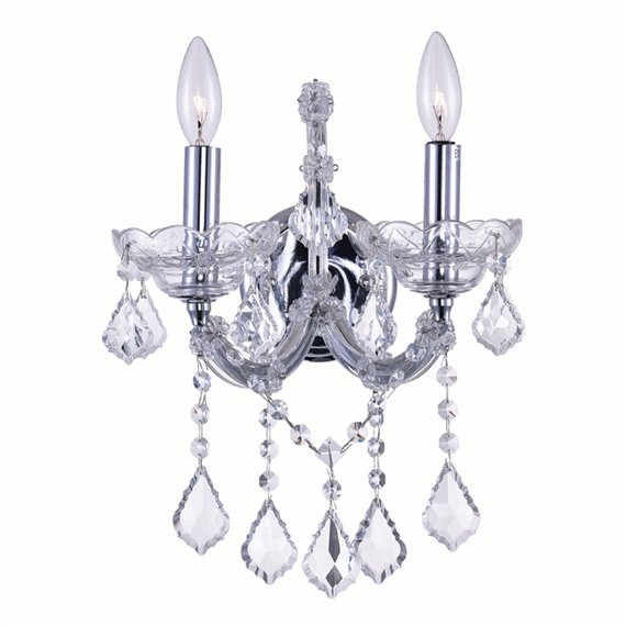 CWI Maria Theresa 2 Light Wall Sconce With Chrome Finish