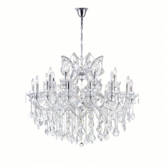 CWI Maria Theresa 19 Light Up Chandelier With Chrome Finish