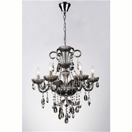 CWI Casper 6 Light Up Chandelier With Chrome Finish