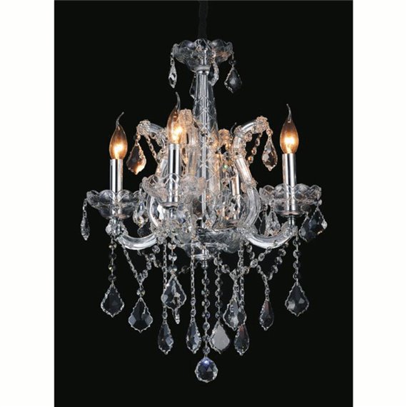 CWI Maria Theresa 4 Light Up Chandelier With Chrome Finish