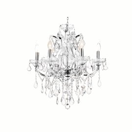 CWI Maria Theresa 6 Light Up Chandelier With Chrome Finish