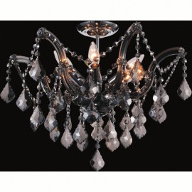 CWI Payton 6 Light Flush Mount With Chrome Finish