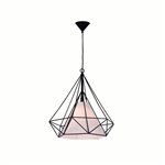 CWI Diamond 1 Light Down Pendant With Black Finish