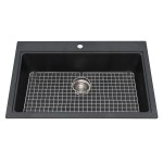 Kindred KGSL2031 Granite drop-in single bowl 1 hole includes grid