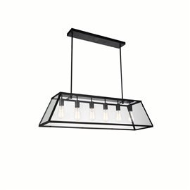 CWI Alyson 6 Light Down Chandelier With Black Finish