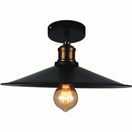 CWI Brave 1 Light Flush Mount With Black Finish