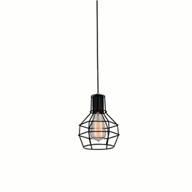 CWI Secure 1 Light Down Mini Pendant With Black Finish