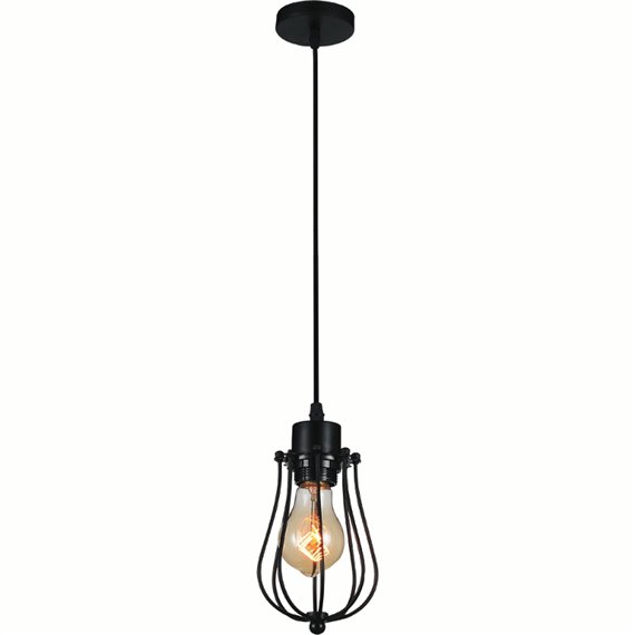 CWI Tomaso 1 Light Down Mini Pendant With Black Finish