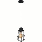 CWI Tomaso 1 Light Down Mini Pendant With Black Finish