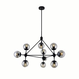 CWI Glow 10 Light Chandelier With Black Finish