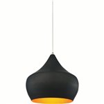 CWI Dynamic 1 Light Down Pendant With Black Finish