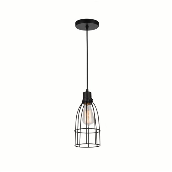 CWI Nestor 1 Light Down Mini Pendant With Black Finish