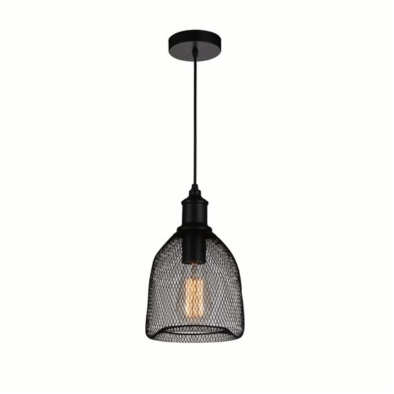 CWI Drea 1 Light Down Mini Pendant With Black Finish