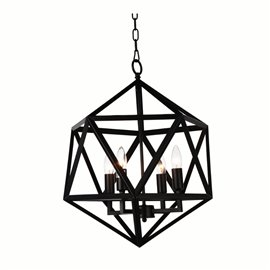 CWI Amazon 4 Light Up Pendant With Black Finish