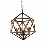 CWI Amazon 4 Light Up Pendant With Antique forged copper Finish