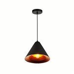 CWI Keila 1 Light Down Pendant With Black & Gold Finish