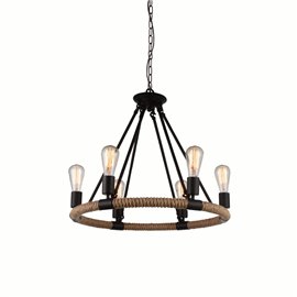 CWI Ganges 6 Light Up Chandelier With Black Finish