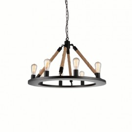 CWI Ganges 8 Light Up Chandelier With Black Finish